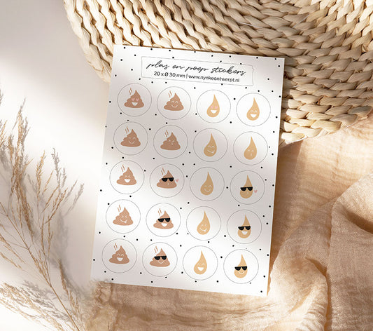 Oepsie Stickervel A5 | Zindelijkheid | Plassie en poepie | 20 stuks