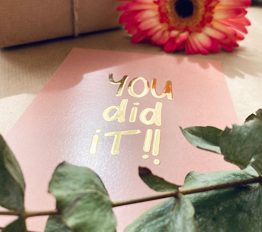 Kaart | Met goudfolie | You did it!!