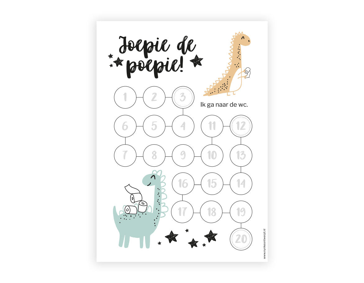Aftelkalender A4 | Jongens | Zindelijkheid | Plassie en poepie