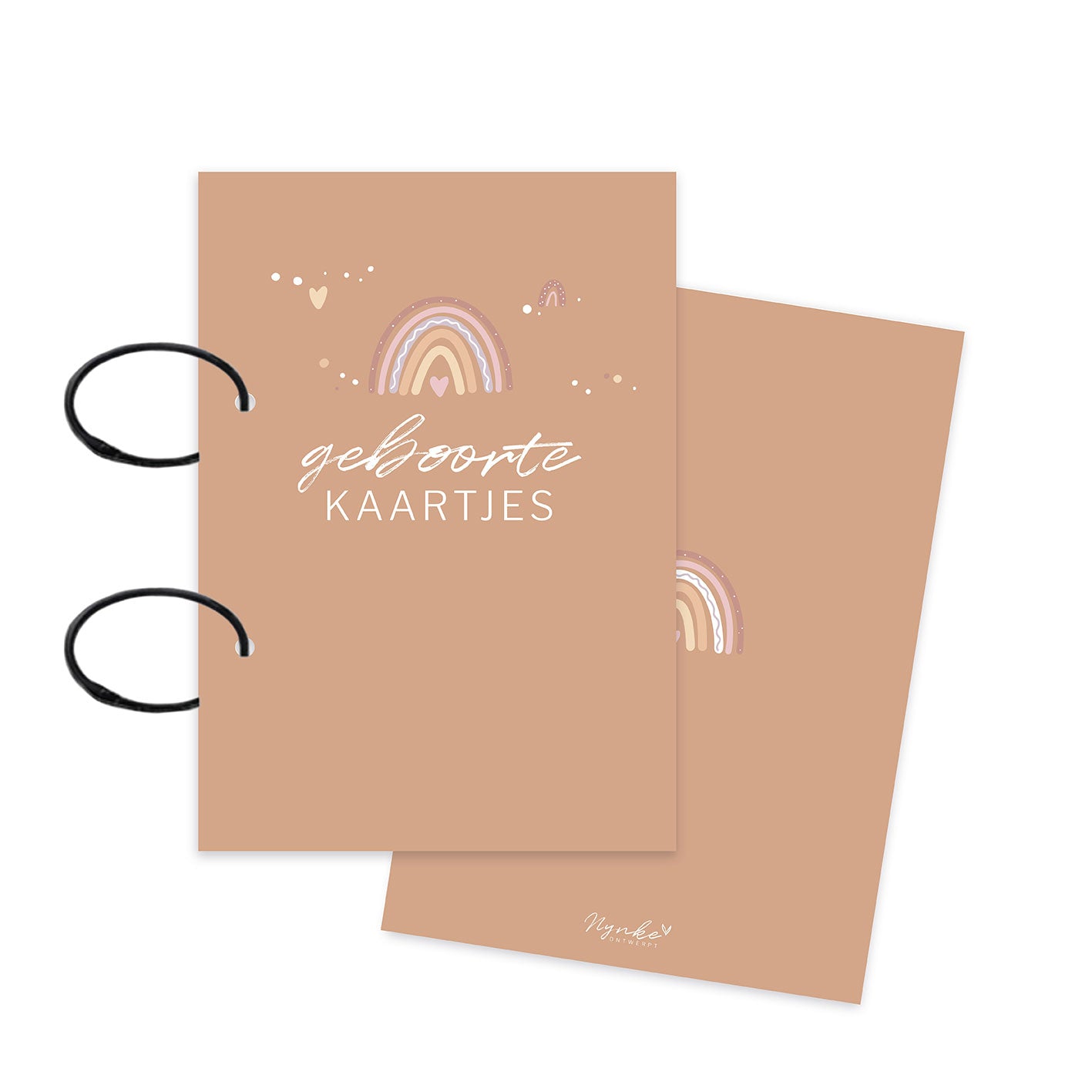 Bewaarbundel | Geboortekaartjes | Regenboog bruin