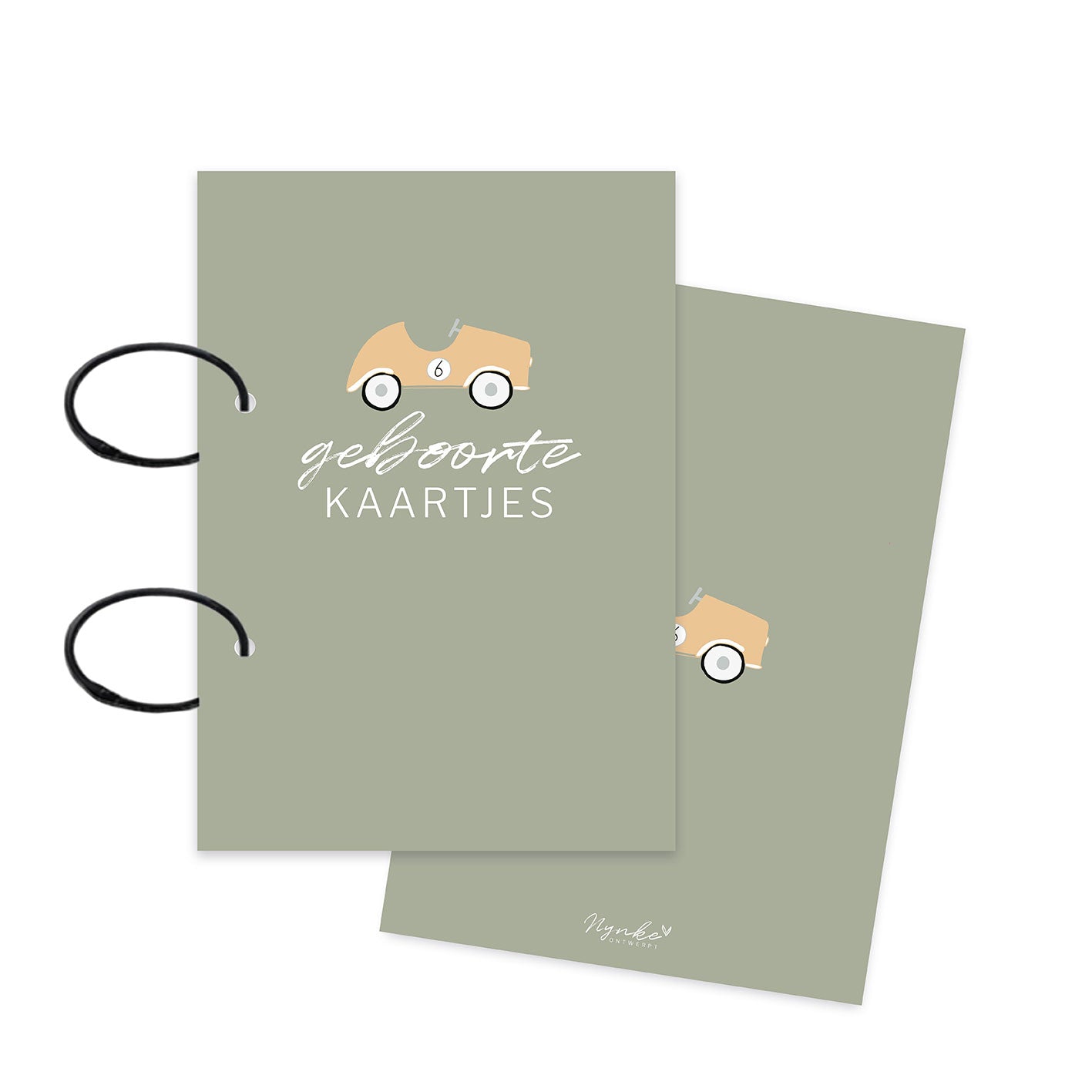 Bewaarbundel | Geboortekaartjes | Auto groen