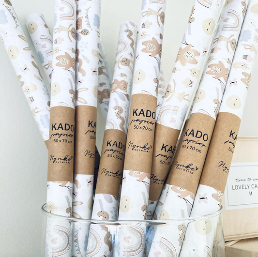 Kadopapier | 1+2 GRATIS | Kids meisjes | 3 vellen