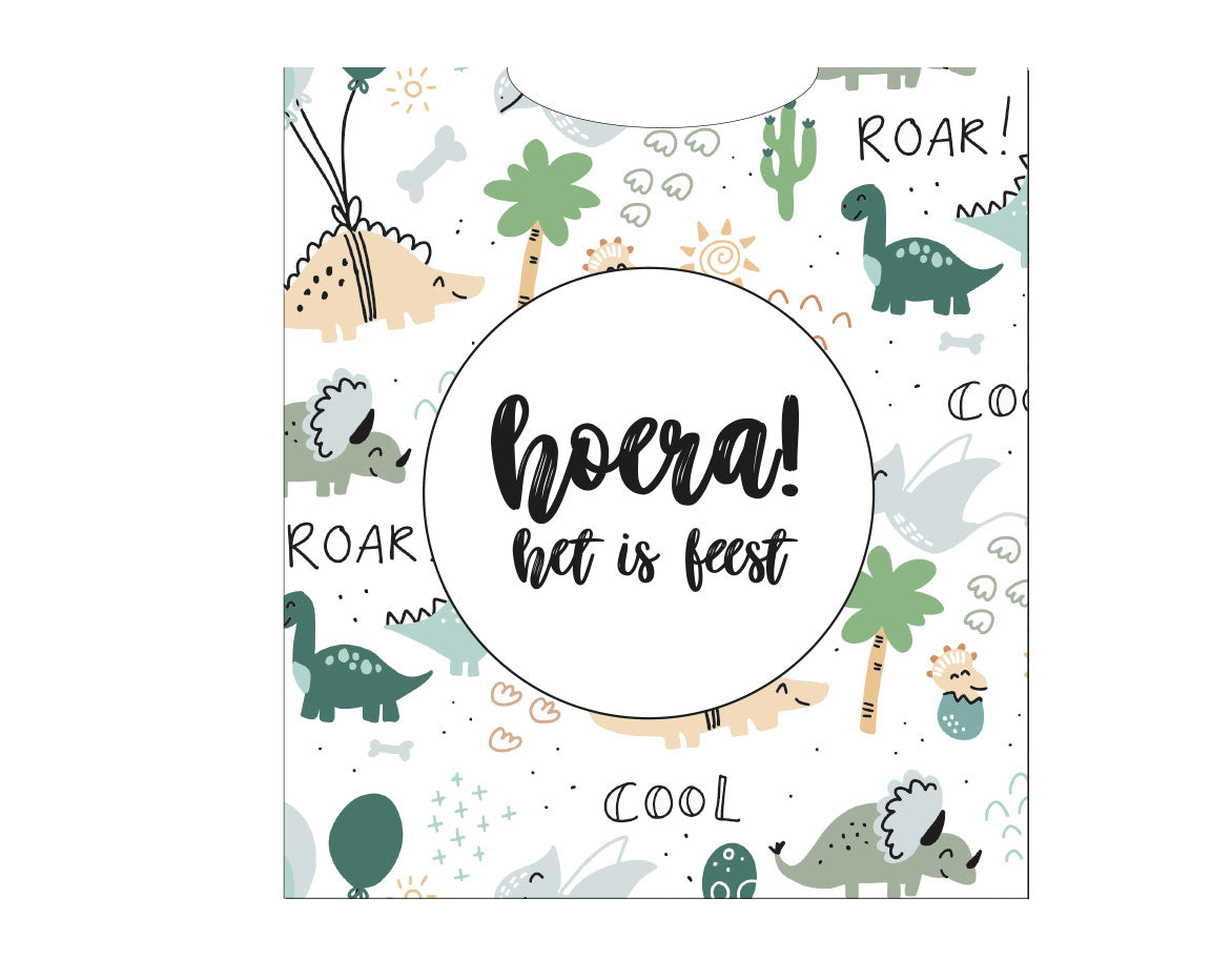 Knijpfruit traktatie | met naam en leeftijd | Dino