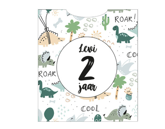 Knijpfruit traktatie | met naam en leeftijd | Dino