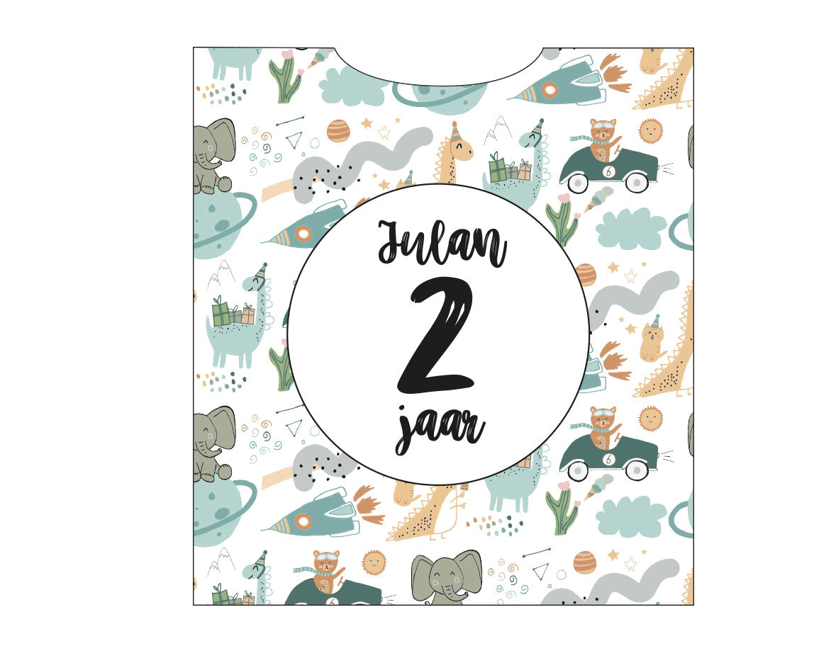 Knijpfruit traktatie | met naam en leeftijd | Jongen