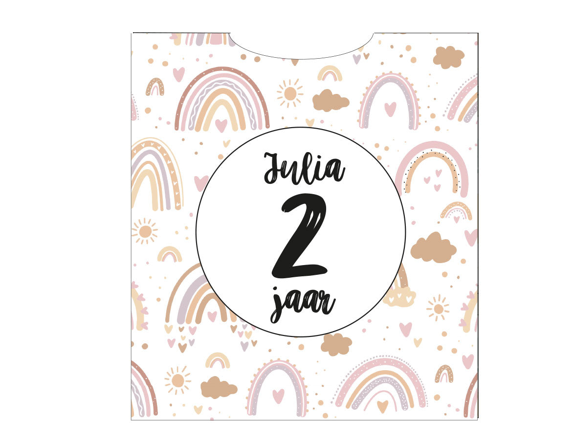 Knijpfruit traktatie | met naam en leeftijd | Rainbow