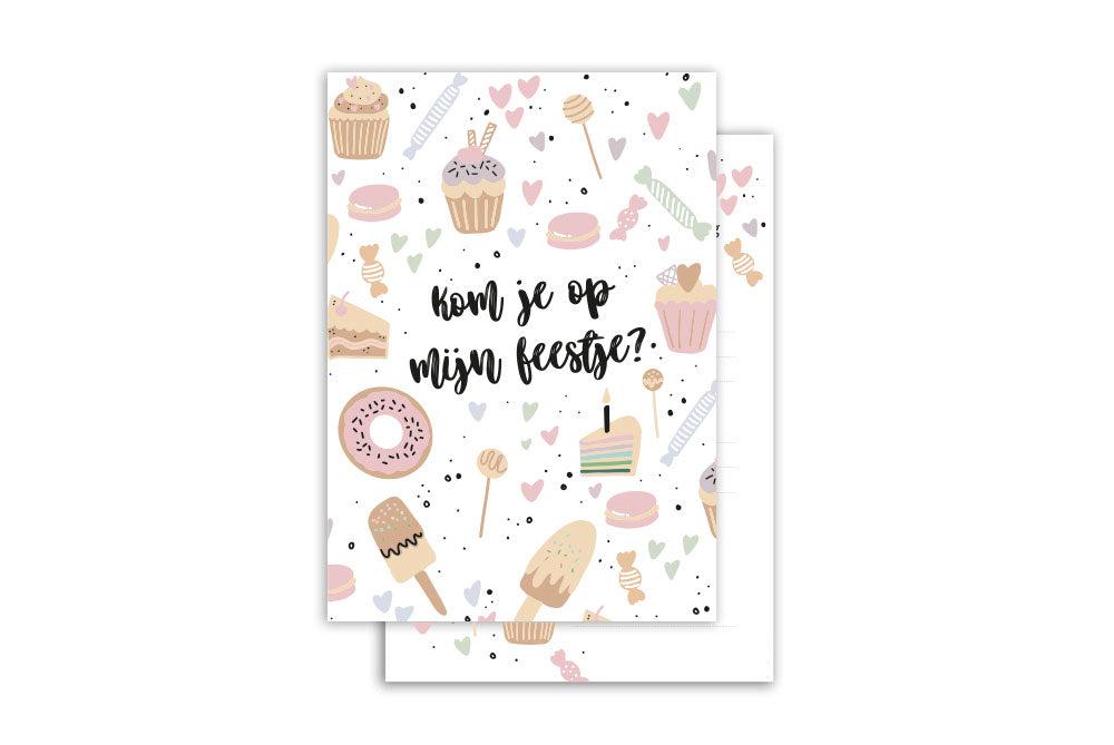 Uitnodigingskaart | Verjaardag - Sweets | 8 stuks