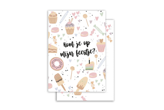 Uitnodigingskaart | Verjaardag - Sweets | 8 stuks