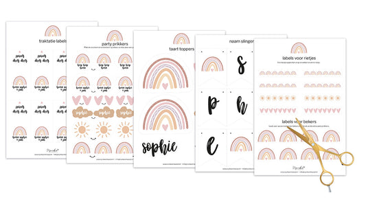 Rainbow party | Gepersonaliseerd | Printable
