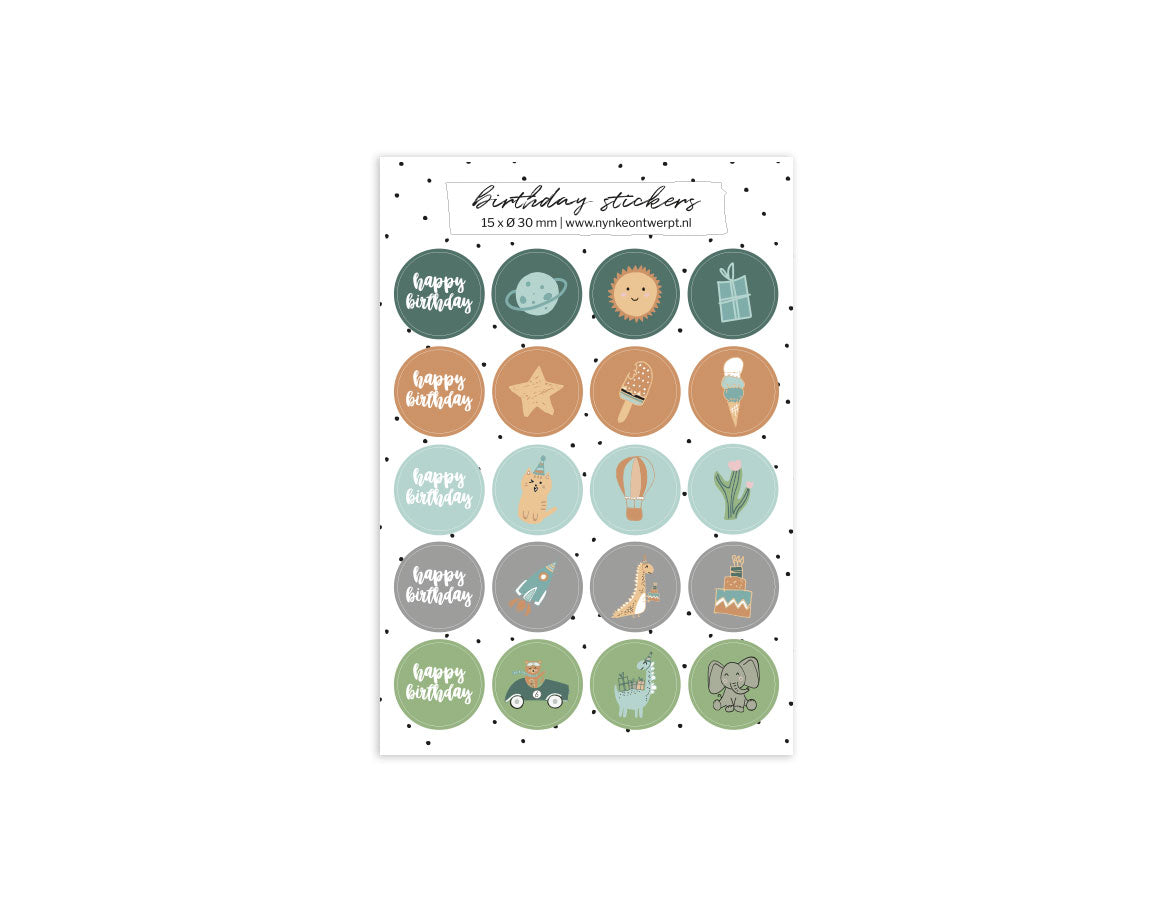 Stickervel A5 | Birthday boy | 20 stuks