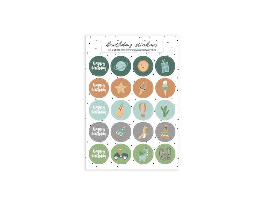 Stickervel A5 | Birthday boy | 20 stuks
