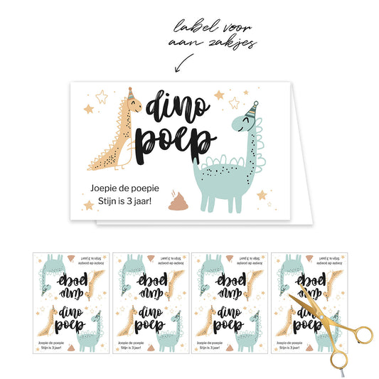 Label dino | Gepersonaliseerd | Printable