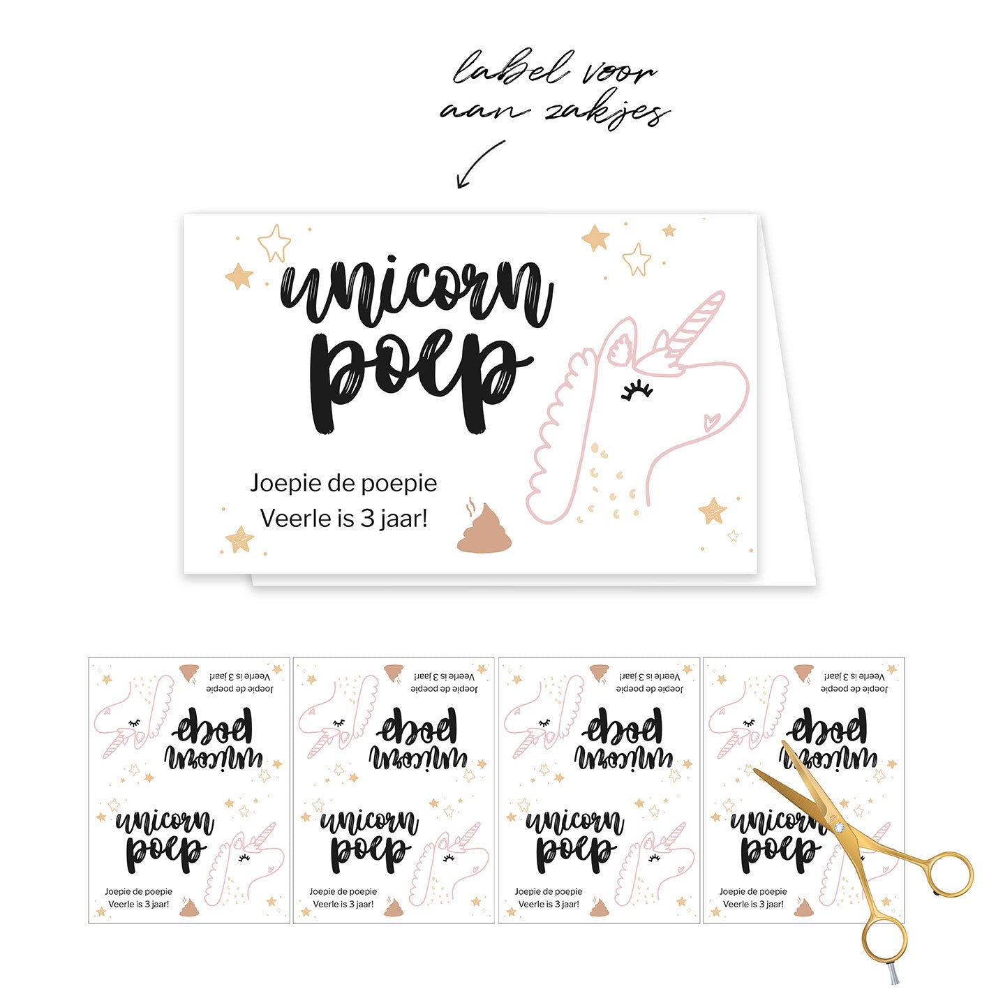 Label unicorn | Gepersonaliseerd | Printable