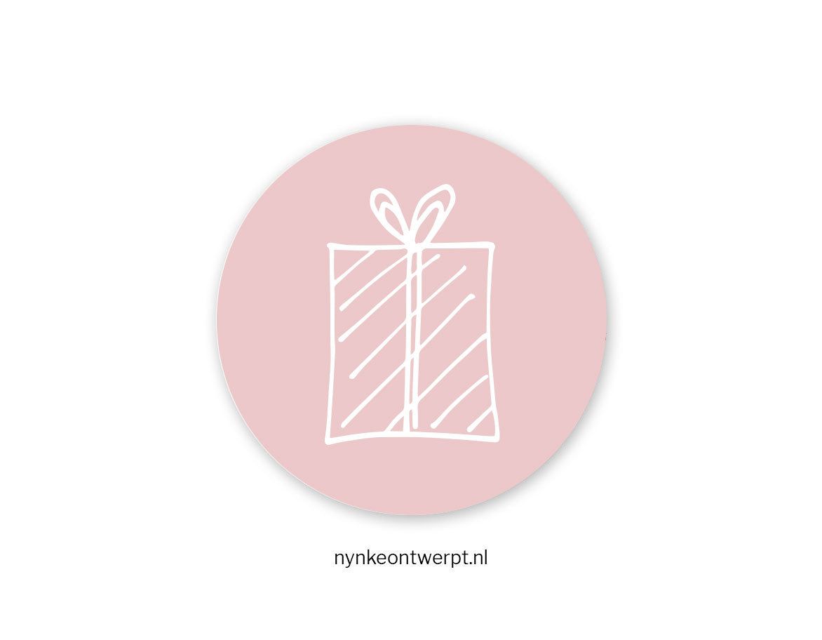 Sticker | Cadeautje - Roze | 10 stuks