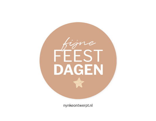 Sticker | Fijne feestdagen - Bruin | 10 stuks