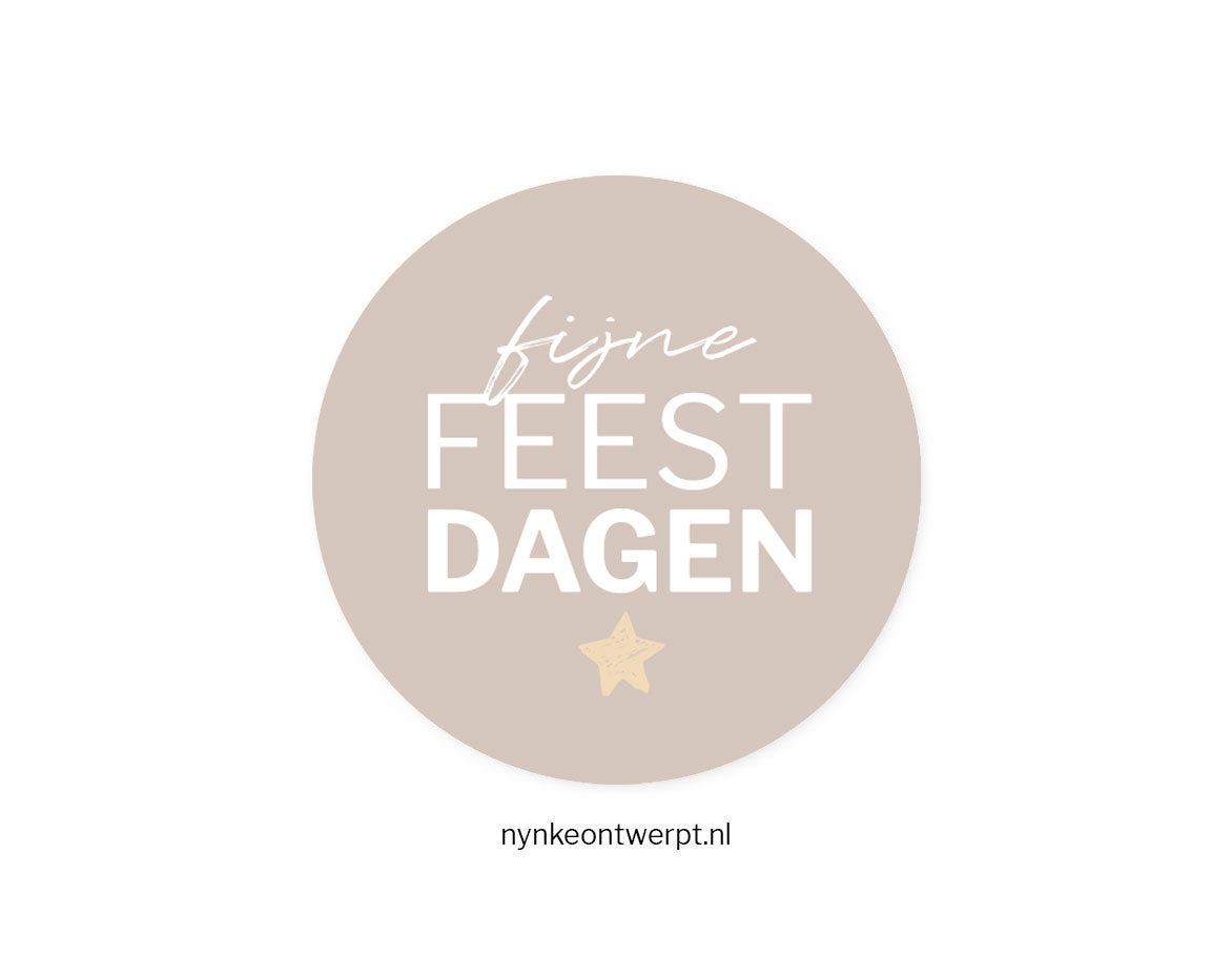 Sticker | Fijne feestdagen - Grijs | 10 stuks