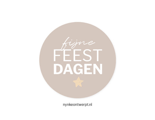 Sticker | Fijne feestdagen - Grijs | 10 stuks