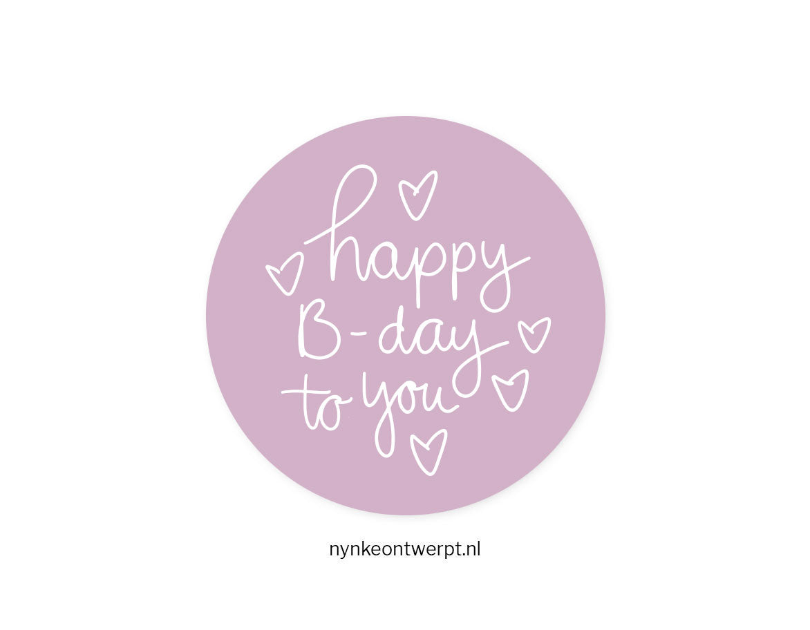 Sticker | Happy b-day | 10 stuks