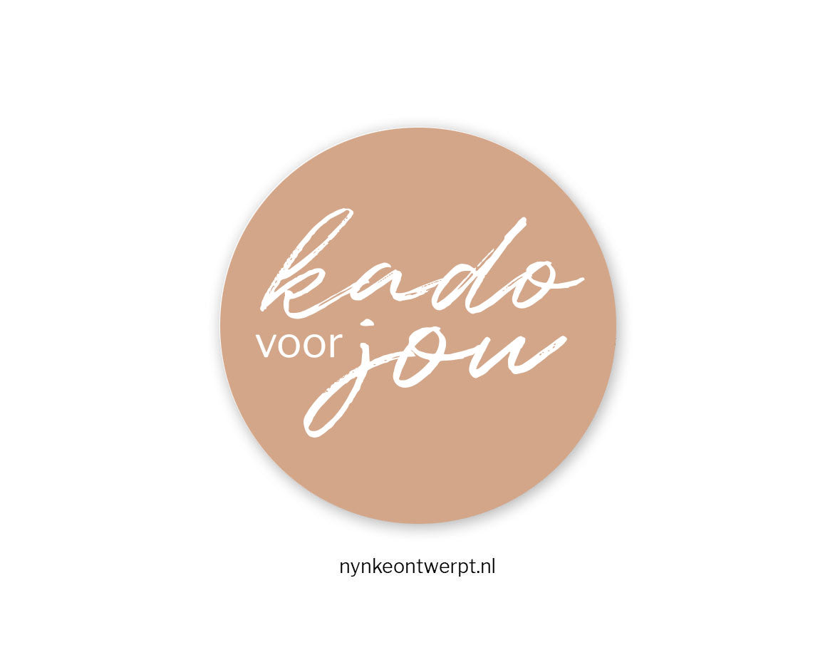 Sticker | Kado voor jou - Bruin | 10 stuks