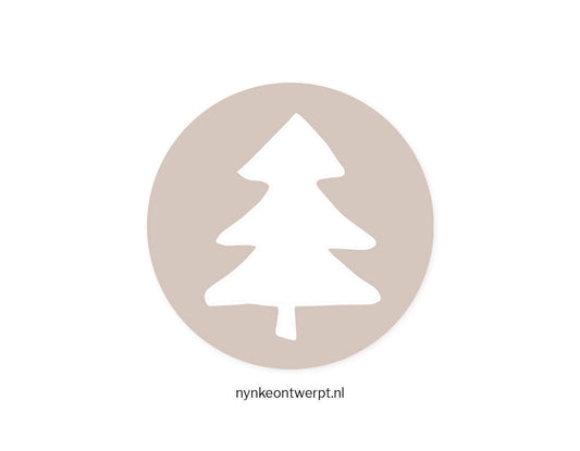 Sticker | Kerstboom - Grijs | 10 stuks