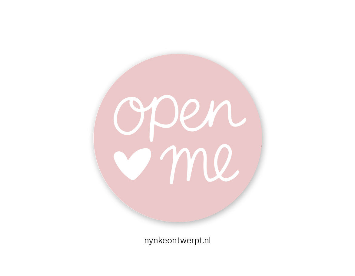 Sticker | Open me - Roze | 10 stuks