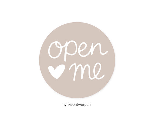 Sticker | Open me - Grijs | 10 stuks