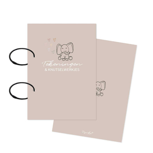 Bewaarbundel | A4 | Tekeningen en knutselwerkjes | Olifant | Warm grijs