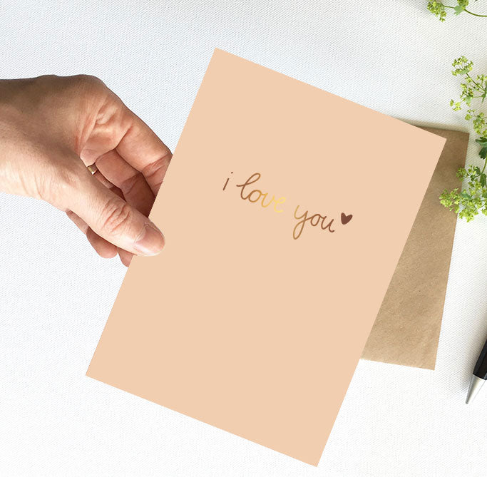 Kaart A5 | Met Goudfolie | I love you