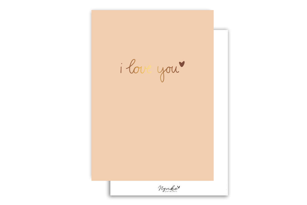 Kaart A5 | Met Goudfolie | I love you