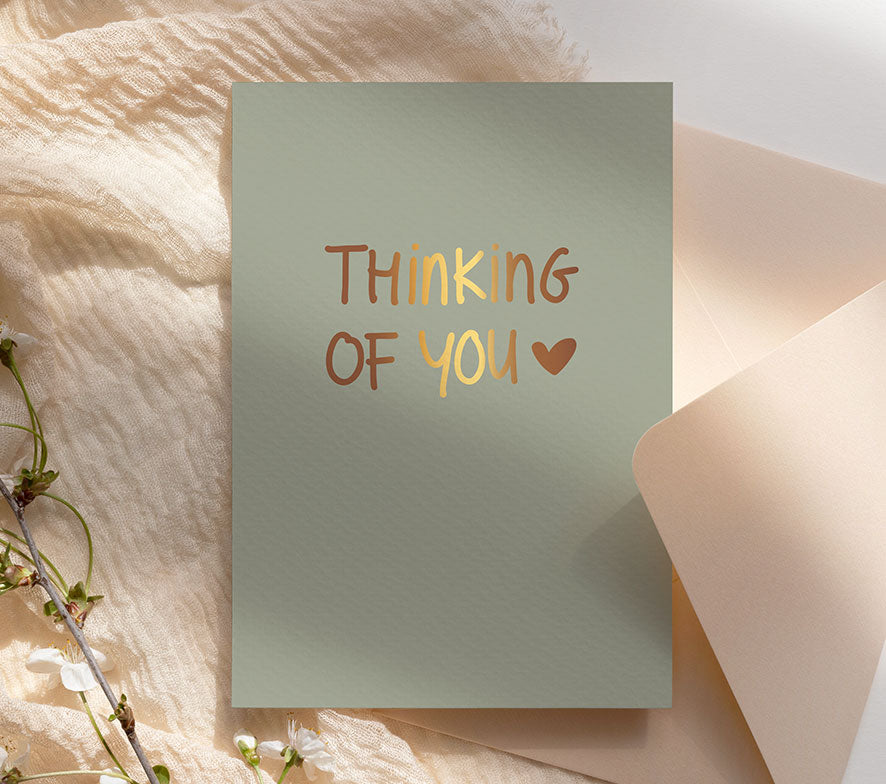 Kaart A5 | Met Goudfolie | Thinking of you