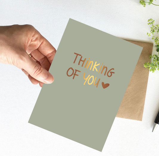 Kaart A5 | Met Goudfolie | Thinking of you