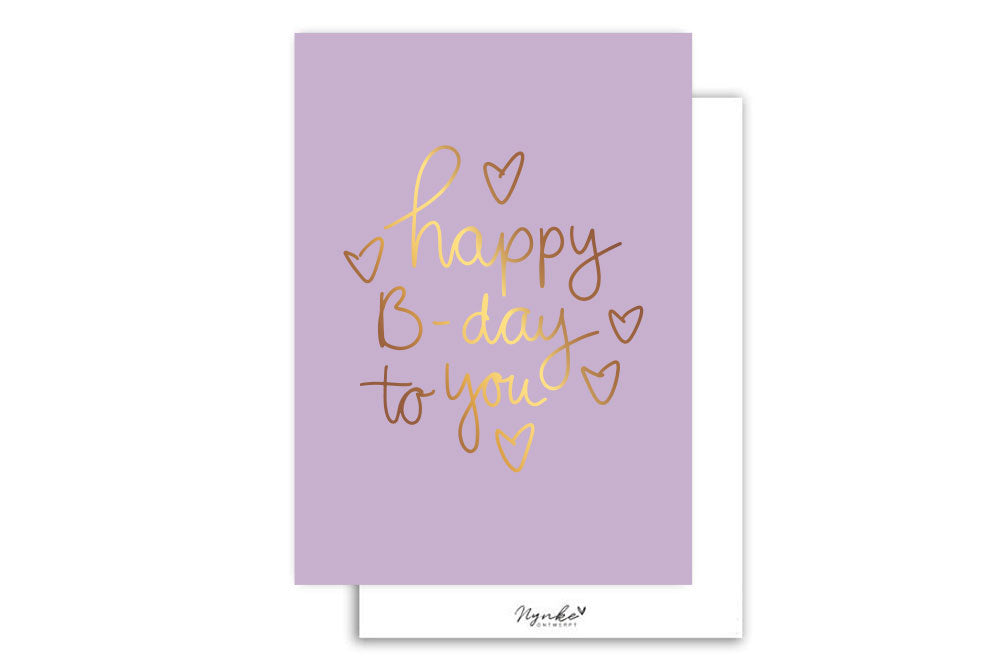 Kaart | Met goudfolie | Happy b-day to you