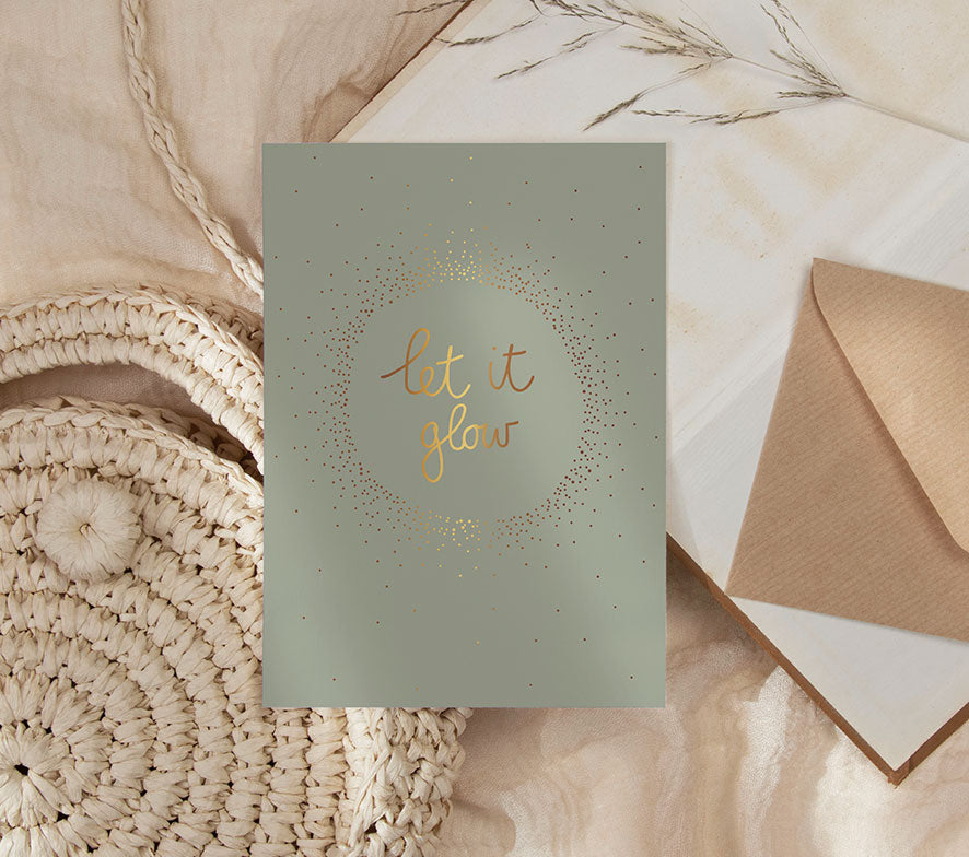 Kaart | Met goudfolie | Let it glow