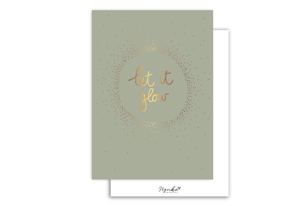 Kaart | Met goudfolie | Let it glow