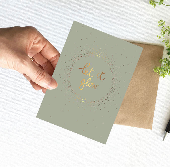 Kaart | Met goudfolie | Let it glow