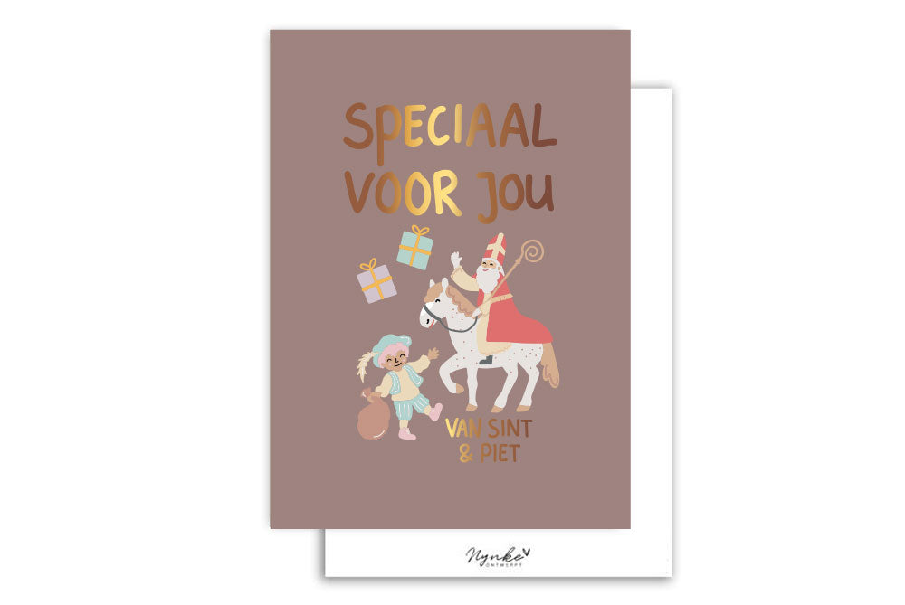Kaart | Met goudfolie | Speciaal voor jou van Sint en Piet