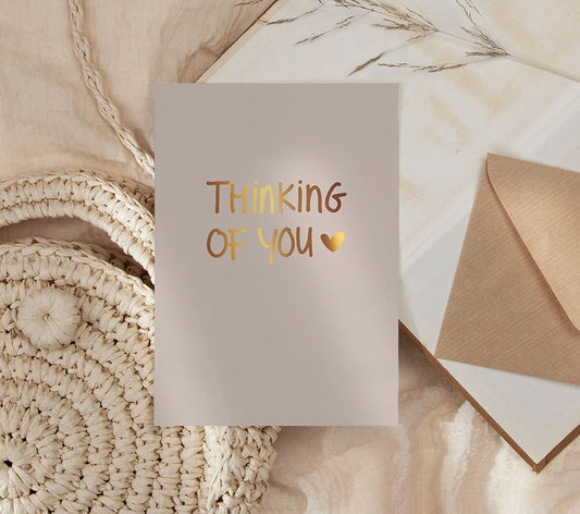 Kaart | Met Goudfolie | Thinking of you
