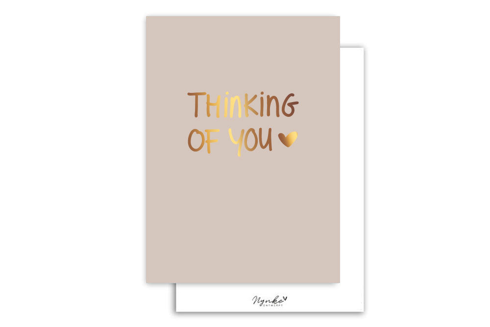Kaart | Met Goudfolie | Thinking of you