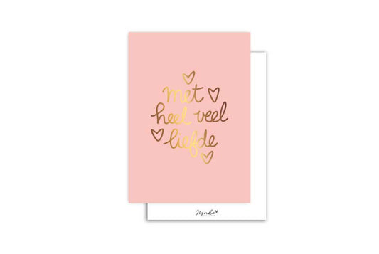 Mini kaart | Met goudfolie | Met heel veel liefde