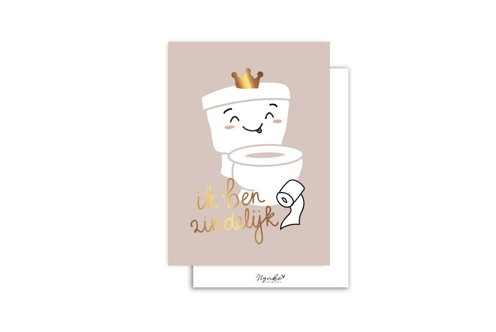 Mini kaart | Met goudfolie | Mijlpaal - Zindelijk