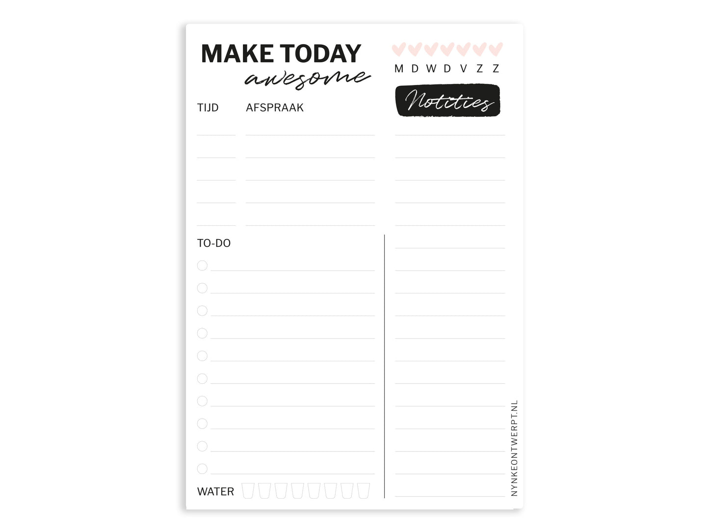 Dagplanner Printable | Make today awesome