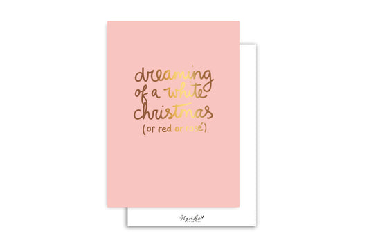Kaart | Dreaming of a white christmas | Goudfolie