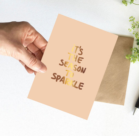 Kaart | It's the season to sparkle | Goudfolie