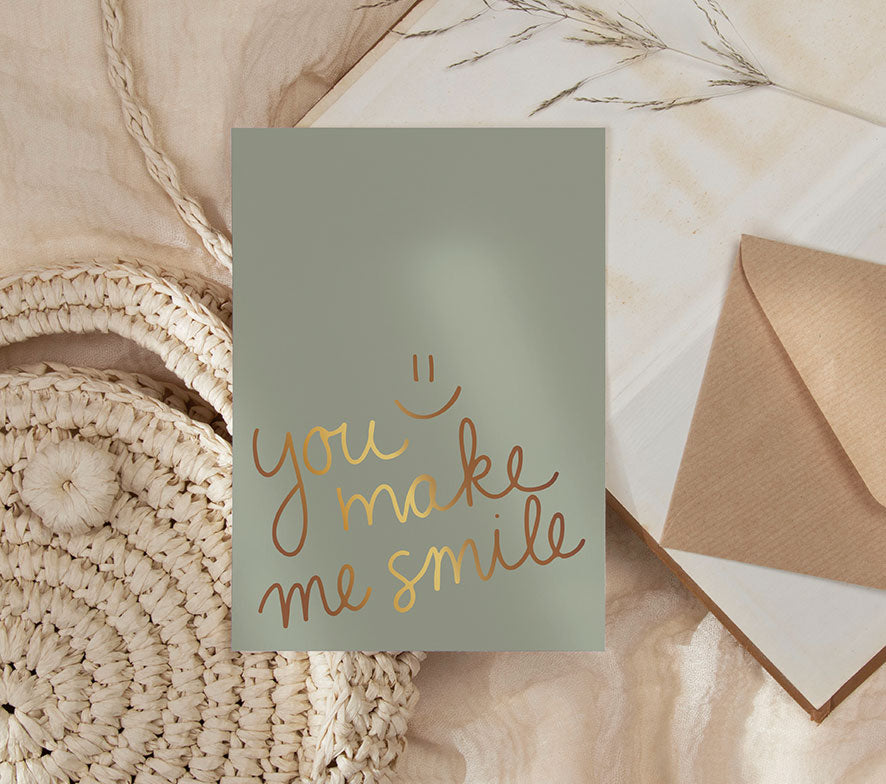 Kaart | Met Goudfolie | Smile
