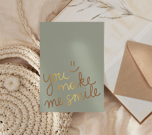Kaart | Met Goudfolie | Smile