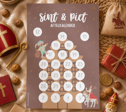 Sinterklaas Aftelkalender | Printable | Aftellen tot 5 december