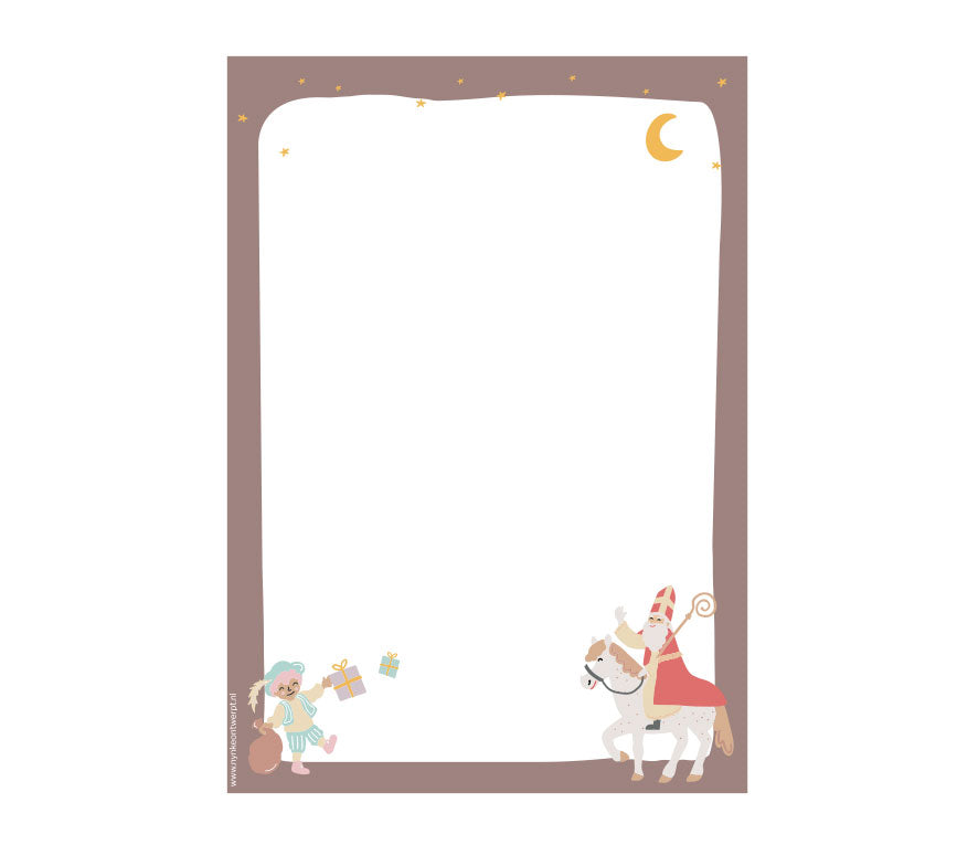 Sinterklaas Briefpapier | Printable | Brief aan Sinterklaas