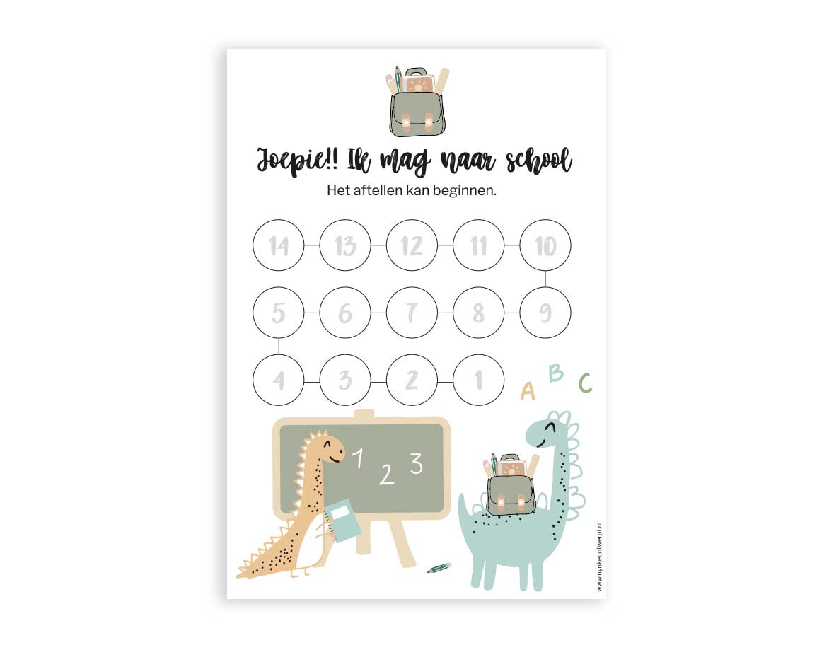 Aftelkalender A4 | Naar school | Jongen