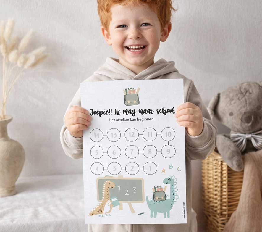 Aftelkalender A4 | Naar school | Jongen