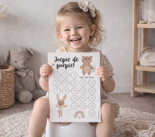 Aftelkalender A4 | Meisjes | Zindelijkheid | Plassie en poepie